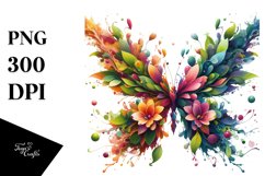 Vibrant Butterfly with Flowers PNG Product Image 1