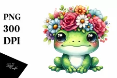 Cute Vibrant Adorned Frog Cartoon | Sublimation Clipart Product Image 3