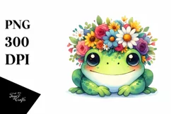 Cute Vibrant Adorned Frog Cartoon | Sublimation Clipart Product Image 3