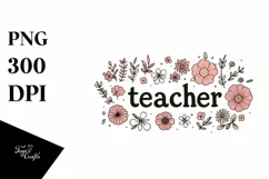 Simple Flowers Teacher Summer Flower PNG Product Image 3
