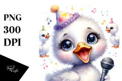 Punk Look Baby Swan with Astronaut Helmet PNG Product Image 1