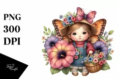 Baby Butterfly Petunia Sublimation Clipart Product Image 3