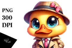 baby Duck in Detective Trench Coat, PNG Product Image 1