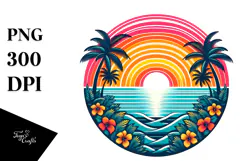 Retro Tropical Rainbow Sunset, 20 oz Tumbler Product Image 1