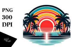 Retro Tropical Rainbow Sunset, 20 oz Tumbler Product Image 1