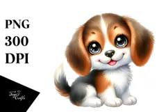 Happy Baby Beagle Cartoon PNG Product Image 1