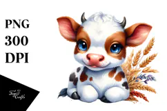 Energetic Baby Cow PNG Product Image 1