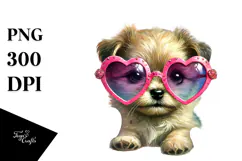 Puppy with Heart Sunglasses PNG Product Image 1