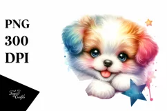 Colorful Smiling Puppy with Star | Sublimation | Clipart Product Image 3