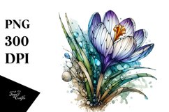 Stained Crocus | Marble Watercolor Clipart Product Image 3