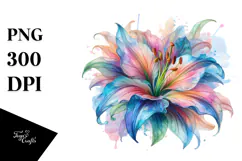 Transparent Watercolor Lily PNG Product Image 1