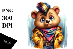 Goofy Bear with Floral Wreath PNG Product Image 1