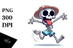 Goofy Cartoon Skeleton, Beach Style PNG Product Image 1