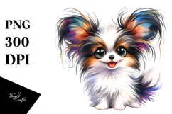 Cute Papillon with Crazy Furr, PNG Product Image 1