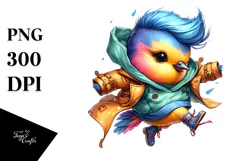Revolted Baby Bird Jumping PNG Product Image 1