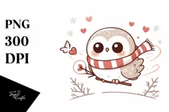 Cute Winter Owl Sleigh Ride PNG Product Image 1
