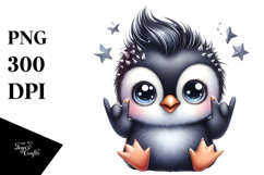 Artistic Baby Penguin in Watercolor PNG Product Image 1