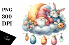 Easter Bunny Clipart Boho|T-shirt, Mug PNG Product Image 1