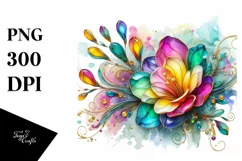 Watercolor Luxury Flower Love Splash Clipart Product Image 3