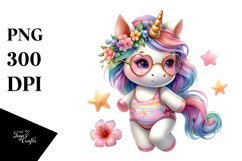 Beachwear Baby Unicorn Art Product Image 3