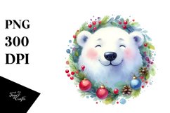 Vibrant Christmas Polar Bear, PNG Product Image 3