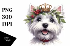 West Highland White Terrier Wreath Watercolor Clipart Product Image 1