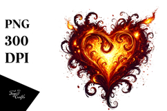 Fire Paintbrush Heart PNG Product Image 1