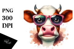 Funny Baby Cow with Sunglasses Product Image 1
