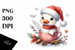 Whimsical Goose with Santa Hat PNG Product Image 1
