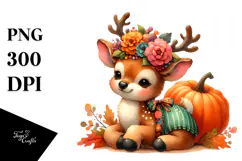 Cute Baby Elk Watercolor Drawing | Sublimation Clipart Product Image 1