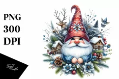 Detailed Vibrant Gnome Watercolor PNG Product Image 3