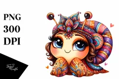 Funny Cute Snail Smiling Diva Like Look Clipart Product Image 3
