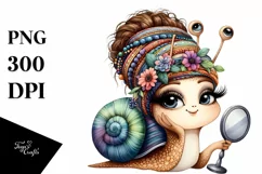 Funny Cute Snail Smiling Diva Like Look Clipart Product Image 1