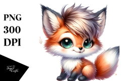 Energetic Fox with Cool Haircut PNG Product Image 1