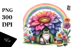 Colorful Cat House | Fantasy Illustration Product Image 1