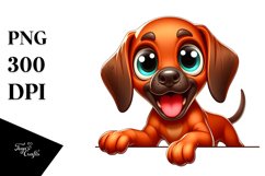Colorful Rhodesian Ridgeback Cartoon Clipart Product Image 1