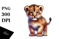 Baby Lion with Big Eyes PNG Product Image 1