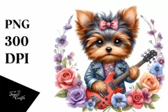 Sublimation Baby Yorkipoo Rock Star Clipart Product Image 3