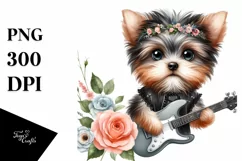 Sublimation Baby Yorkipoo Rock Star Clipart Product Image 3