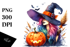 Colorful Witch Pumpkins | Halloween Clipart Product Image 1