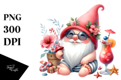 Whimsical Watercolor Painting with Cute Gnome PNG Product Image 1