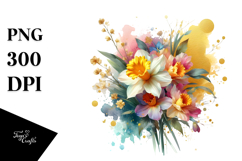 Colorful Bouquet with Daffodil Splash | Sublimation | Product Image 1
