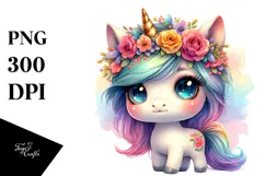 Expressive Baby Unicorn PNG Product Image 1