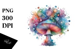 Magical Celestial Mushroom Watercolor Clipart Product Image 3