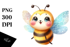 Funny Whimsical Bee White Background Clipart Product Image 1