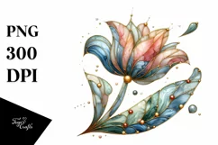 Stained Tulip | Marble Watercolor Clipart Product Image 3