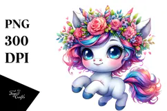 Vibrant Baby Unicorn PNG Product Image 1