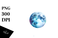 Vibrant Watercolor Whimsical Moon Foliage | Sublimation | Product Image 1