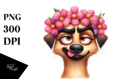 Goofy Dog with Flower Crown, Trending on Artstation Product Image 1