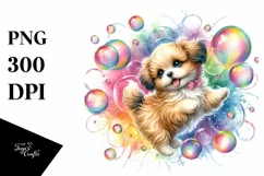 Colorful Baby Dog Twirling | Clipart Product Image 3